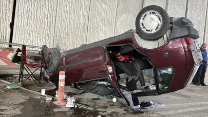 Samsun'da otomobil devrildi: Feci kazada 5 yaralı!