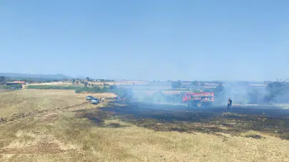 Çanakkale'de yangın! Tarım arazisinden dumanlar yükseldi