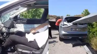 Otomobil sürücüsü ölümden döndü!