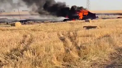 Alev topuna dönüşen otomobil büyük korku yarattı