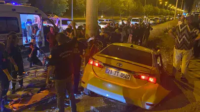Diyarbakır'da taksi devrildi: 2 yaralı!