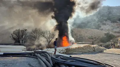 MUSKİ’ye ait plastik borular alev aldı!
