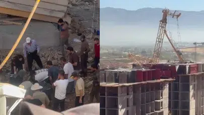 Kahramanmaraş'ta kule vinci devrildi