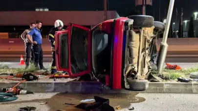 Kocaeli'de feci kaza: Otomobil takla attı, 2 yaralı!