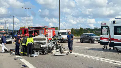 Anadolu Otoyolu'nda otobüsle otomobil çarpıştı
