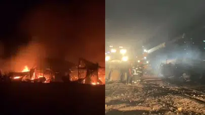 Diyarbakır'da işçilerin kaldığı konteynerlerde yangın!