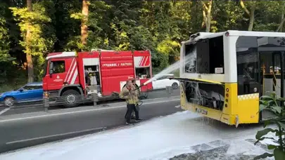 Sarıyer’de İETT otobüsü alev alev yandı