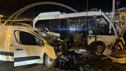 Rize'de minibüs ile hafif ticari araç çarpıştı: 10 yaralı!