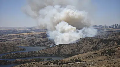 Ankara Eymir Gölü çevresinde orman yangını! Alevlerle mücadele sürüyor