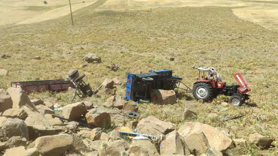 Muş'ta traktör uçuruma uçtu: 1'i ağır 3 kişi yaralandı