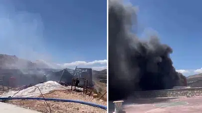 Adıyaman'da inşaat alanında panik: Konteyner küle döndü!