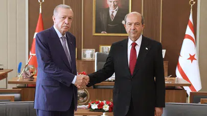 Cumhurbaşkanı Erdoğan, KKTC Cumhurbaşkanı Tatar ile görüştü