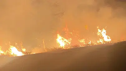 Bilecik'te panik anları: Seyir halindeki traktörün römorkundaki saman balyaları cayır cayır yandı