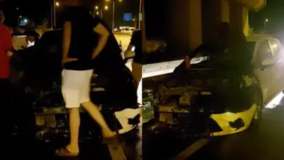 Sakarya'da seyir halindeki otomobil cayır cayır yandı!