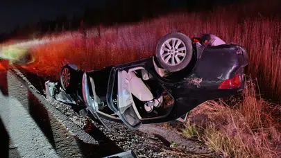 Tekirdağ'da otomobil devrildi: 3 kişi yaralandı!