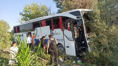 Konya'da yolcu otobüsü kaza yaptı