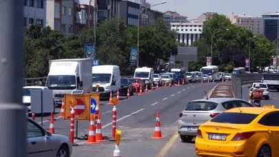 Ankara’da trafiği kilitleyen çalışma: Sıhhiye Köprüsü'nde yoğunluk!