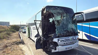 Anadolu Otoyolu’nda korkutan kaza: Otobüs kamyona çarptı, 7 yaralı