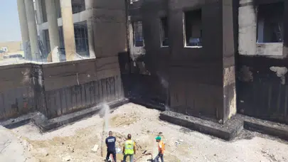 Kapıkule hızlı tren hattı şantiyesinde yangın çıktı