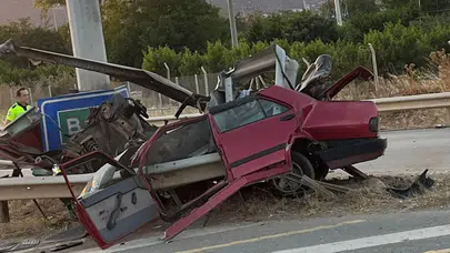 Bursa'da feci kaza! Otomobil bariyerlere saplandı: 1 ölü!
