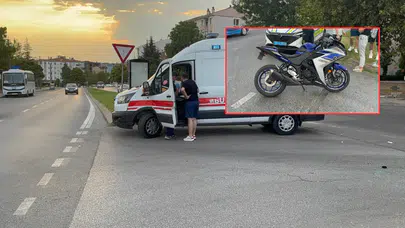 Edirne'de feci kaza: Motosiklet ile otomobil çarpıştı! 3 kişi yaralandı