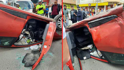 Kars'ta 2 araç çarpıştı: 3 yaralı!