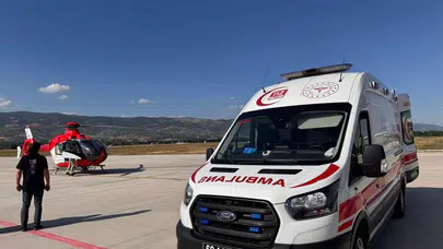 Ambulans helikopter parmakları kopan 3 yaşındaki çocuk için havalandı