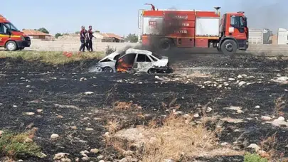 Nevşehir'de korkutan kaza: Otomobiller çarpıştı, biri alev aldı