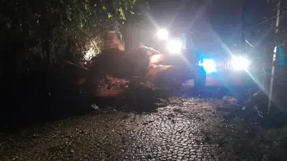 Rize'de heyelan meydana geldi