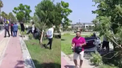 Antalya Manavgat’ta Tofaş takla attı, sürücü yaralandı