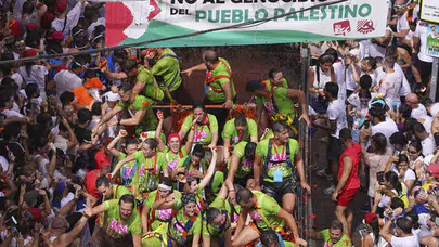 İspanya’da La Tomatina festivalinde Filistin'e destek mesajı!