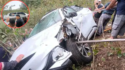 Giresun'da otomobil dere yatağına yuvarlandı: 1 ölü, 2 yaralı