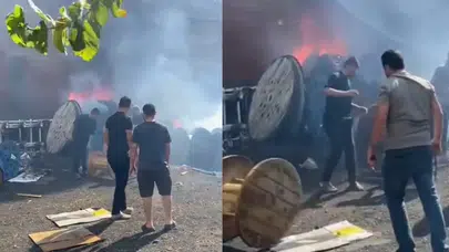 Mardin'de elektrik malzemeleri üretim dükkanında yangın çıktı!