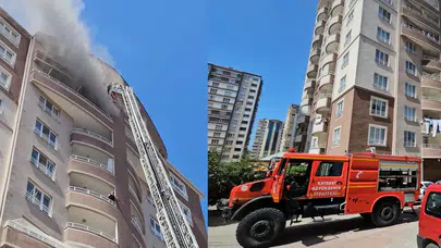 Kayseri Talas’ta 14 katlı binada yangın