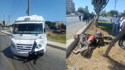 Mersin'de minibüs ile motosiklet çarpıştı: Ölü ve yaralılar var