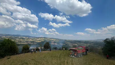 Manisa’da tütün tarlasında seyyar elektrik kablosu yangına neden oldu