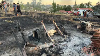Bolu'daki anız yangını 3 ev, 2 ahır ve 2 samanlığı küle dönüştürdü