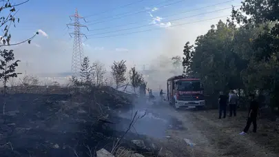 Esenyurt'ta otluk alanda korkutan yangın