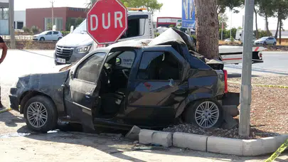Antalya'da feci kaza! Otomobil, ağaca saplandı: 1 ölü!
