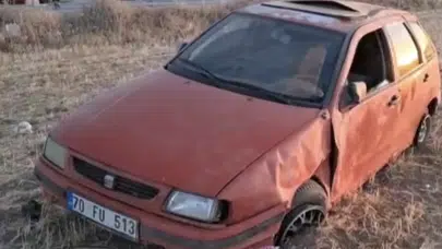 Karaman'da kontrolden çıkan araç takla attı: 1 yaralı