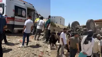 İş makinesinin freni patladı: 1 işçi ağır yaralandı!