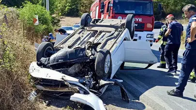 Kocaeli'de korkunç kaza: Araç takla attı, 1 ölü!