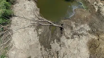 Kırklareli'nde aşırı sıcaklar nedeniyle Teke deresi kurudu