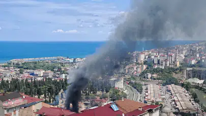 Trabzon'da mobilya atölyesinde yangın!