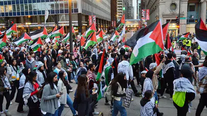 ABD'de İsrail protestosu: Gazze'de soykırımı örtemezsiniz