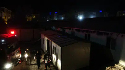 Malatya'da işçilerin kaldığı şantiyede yangın!
