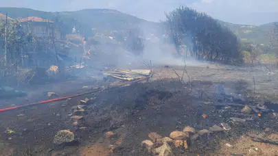 Erdek’te arazi yangını kısa sürede söndürüldü