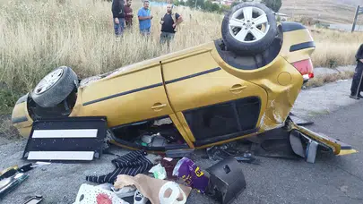 Erzurum'da otomobil takla attı: 1 ölü, 1 ağır yaralı!