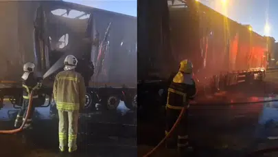 Mardin'de seyir halindeki alkol yüklü tır yandı!