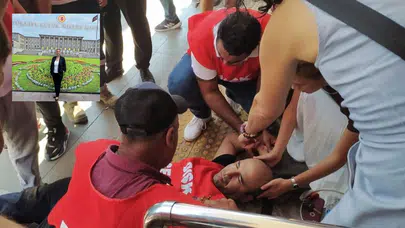 Karşıyaka Belediyesi önünde işçi epilepsi nöbeti geçirdi